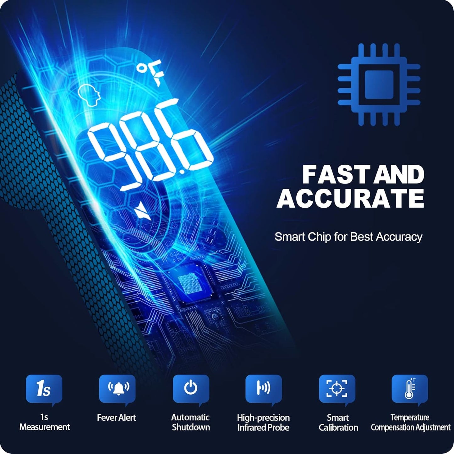 No-Touch Thermometer for Adults and Kids, Accurate Digital Baby Thermometer, Fever Alarm & Silent Mode, 2 in 1 Forehead & Object Mode