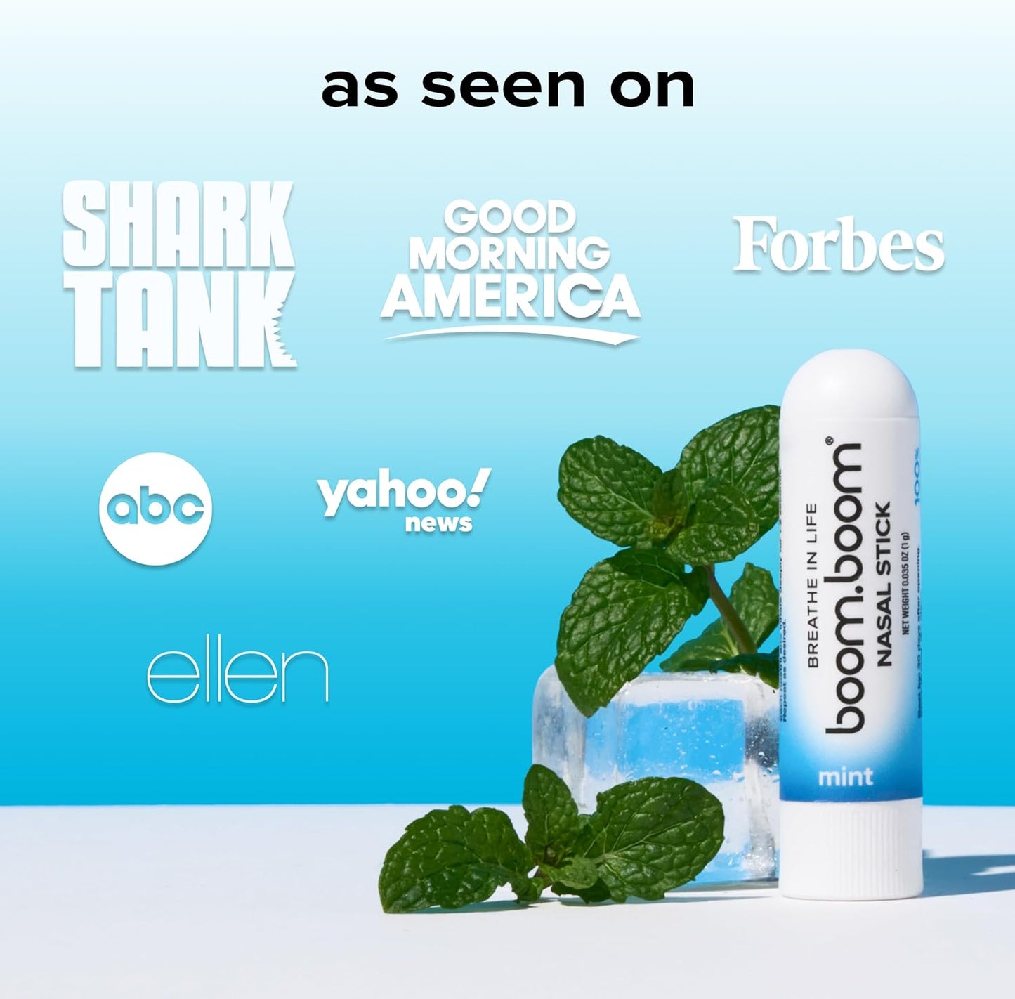 Nasal Stick | Vapor Flow Technology | Cool Refreshing Sensation | Natural Mood Boost | Simple Ingredients | Essential Oils + Menthol Inhaler (Mint)