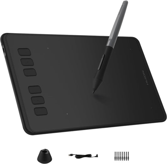 Inspiroy H640P Drawing Tablet, 6X4 Inch Digital Art with Battery-Free Stylus, 8192 Pen Pressure, 6 Hot Keys, Graphics Tablet for Drawing, Writing, Design, Teaching, Work with Mac, PC & Mobile