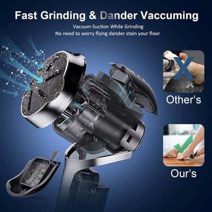 Electric Callus Remover for Feet (With Dander Vacuum), Portable Pedicure Kit Foot File Callus Remover, Rechargeable Waterproof Foot File for Foot Care Deadskin Remover with 9Head&Lcd Display