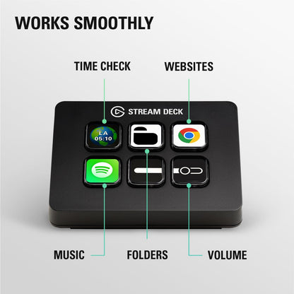 Stream Deck Mini – Control Zoom, Teams, Powerpoint, MS Office and More, Boost Productivity with Seamless Integration for Daily Apps, Set up Shortcuts Easily, Compatible with Mac and PC