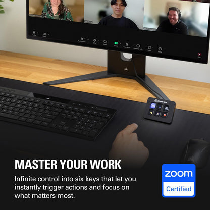 Stream Deck Mini – Control Zoom, Teams, Powerpoint, MS Office and More, Boost Productivity with Seamless Integration for Daily Apps, Set up Shortcuts Easily, Compatible with Mac and PC