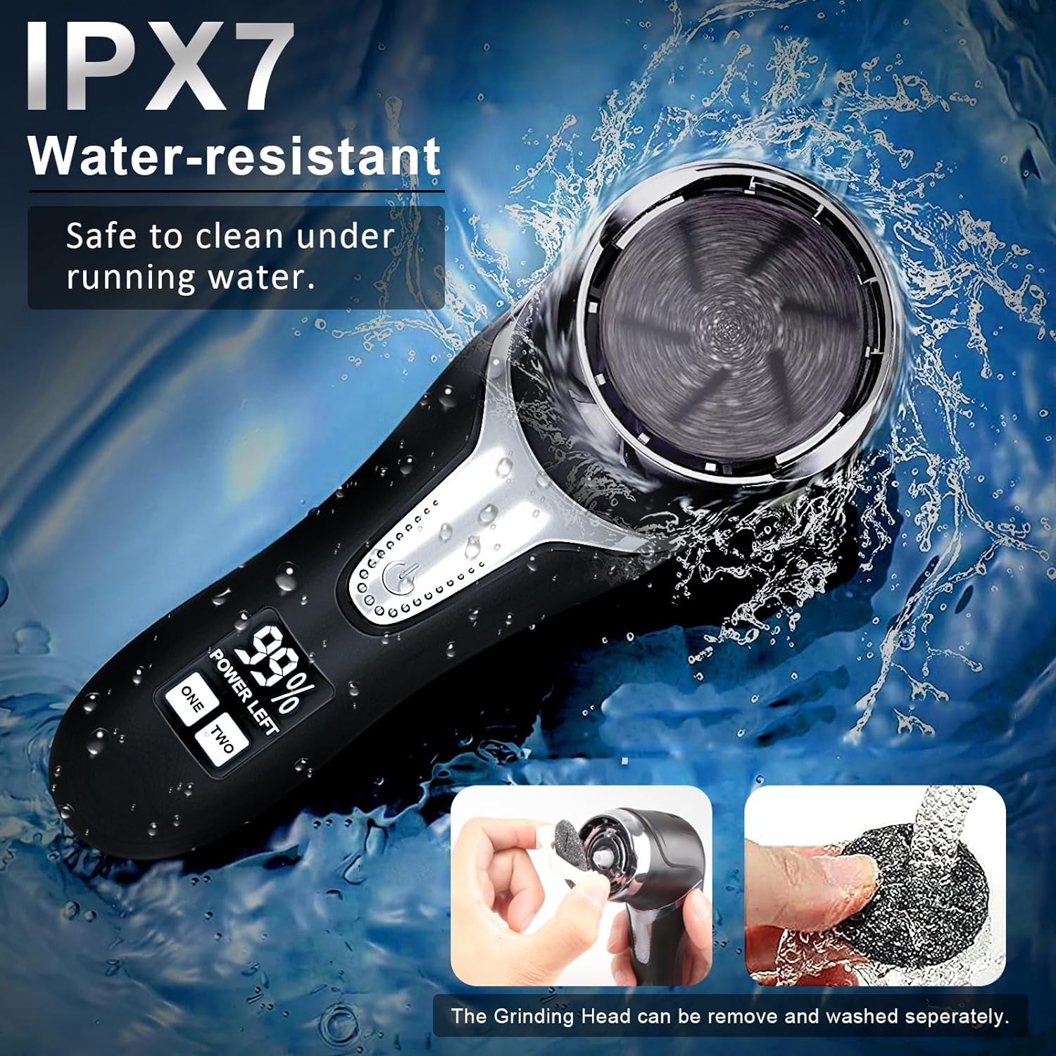 Electric Callus Remover for Feet (With Dander Vacuum), Portable Pedicure Kit Foot File Callus Remover, Rechargeable Waterproof Foot File for Foot Care Deadskin Remover with 9Head&Lcd Display