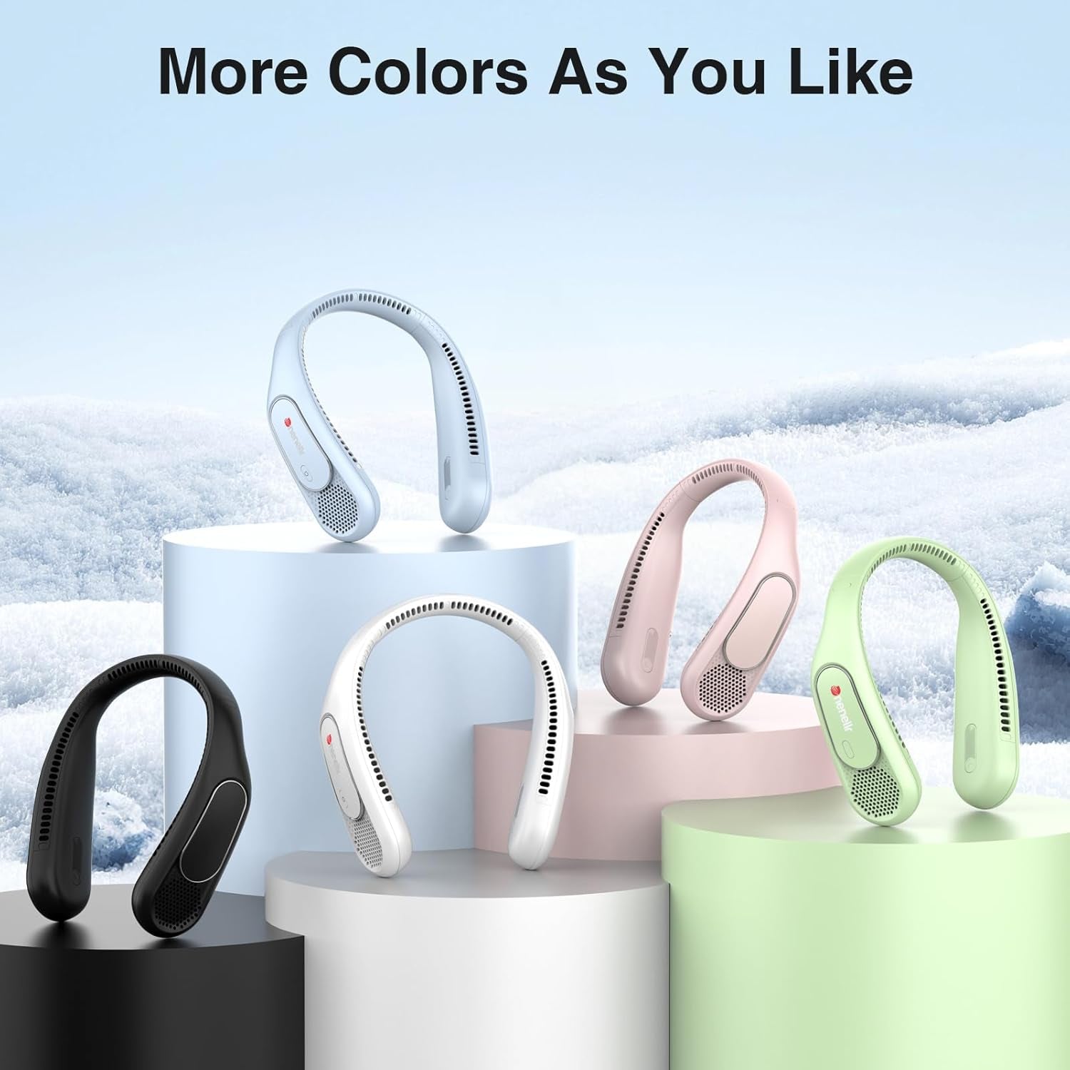 Neck Fan, Hands Free Bladeless Neck Fans Portable Rechargeable, 6000 Mah Battery Operated Wearable Personal Fan, Cooling Neck Fan, 3 Speeds, USB Fan Gifts for Men, Women, Travel, Outdoor