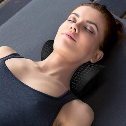 Neck and Shoulder Relaxer, Cervical Traction Device for TMJ Pain Relief and Cervical Spine Alignment, Chiropractic Pillow, Neck Stretcher (Black)