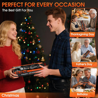 Magnetic Pickup Tool,  Magnetic Flashlight Telescoping Magnet with LED Flashlight and Extendable Neck, Cool Gadget Birthday Gifts for Men, Dad, Husband, Mechanic, Tech, Handyman