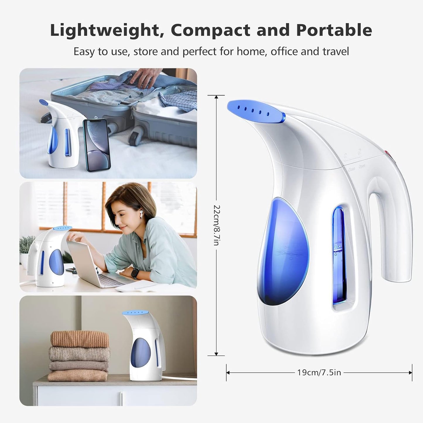 Steamer for Clothes, Portable Handheld Design, 240Ml Big Capacity, 700W, Strong Penetrating Steam, Removes Wrinkle, for Home, Office(Only for 120V)