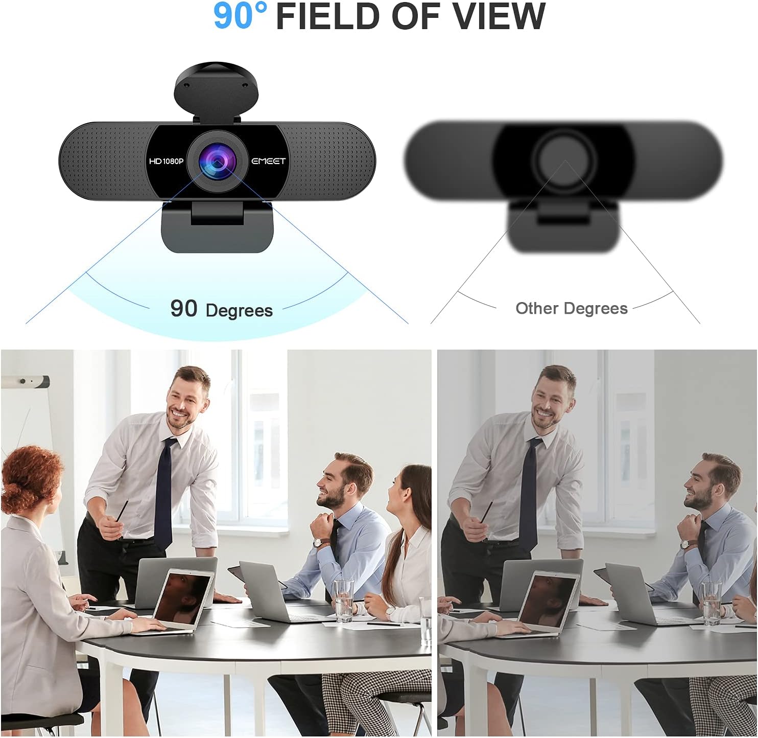 1080P Webcam with Microphone, C960 Web Camera, 2 Mics Streaming Webcam, 90°FOV Computer Camera, Plug and Play USB Web Cam for Online Calling/Conferencing, Zoom/Teams/Facetime/Youtube, Laptop/Pc