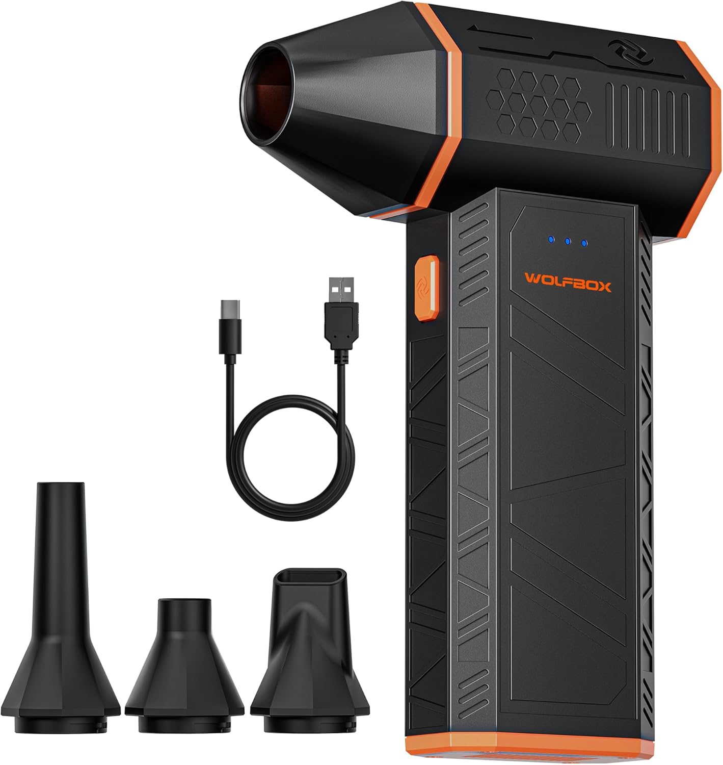  Compressed Air Duster-110000Rpm Super Power Electric Air Duster, 3-Gear Adjustable Mini Blower with Fast Charging, Dust Blower for Computer, Keyboard, House, Outdoor and Car
