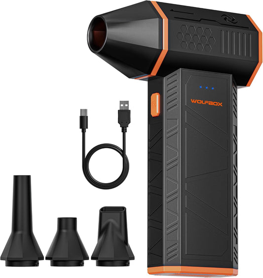  Compressed Air Duster-110000Rpm Super Power Electric Air Duster, 3-Gear Adjustable Mini Blower with Fast Charging, Dust Blower for Computer, Keyboard, House, Outdoor and Car