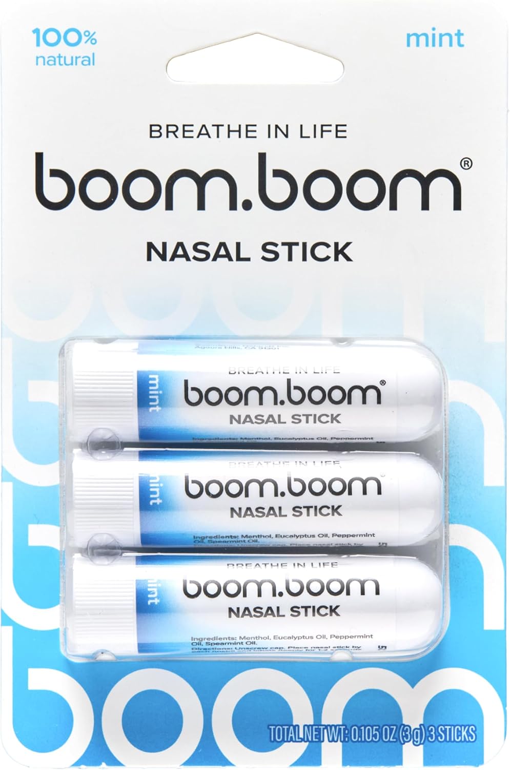 Nasal Stick | Vapor Flow Technology | Cool Refreshing Sensation | Natural Mood Boost | Simple Ingredients | Essential Oils + Menthol Inhaler (Mint)