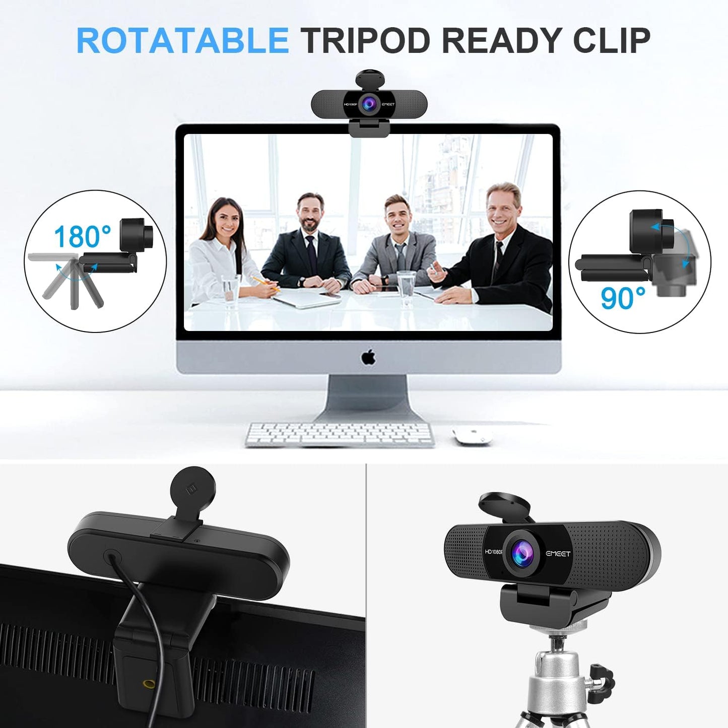 1080P Webcam with Microphone, C960 Web Camera, 2 Mics Streaming Webcam, 90°FOV Computer Camera, Plug and Play USB Web Cam for Online Calling/Conferencing, Zoom/Teams/Facetime/Youtube, Laptop/Pc