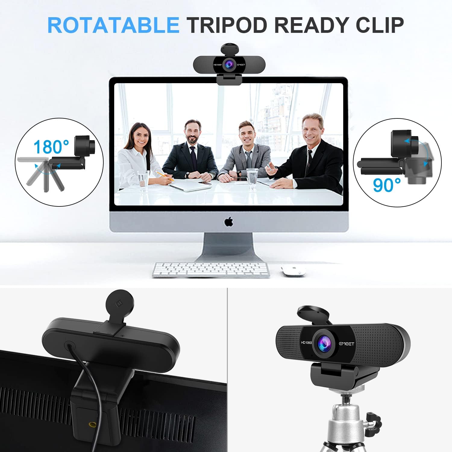 1080P Webcam with Microphone, C960 Web Camera, 2 Mics Streaming Webcam, 90°FOV Computer Camera, Plug and Play USB Web Cam for Online Calling/Conferencing, Zoom/Teams/Facetime/Youtube, Laptop/Pc