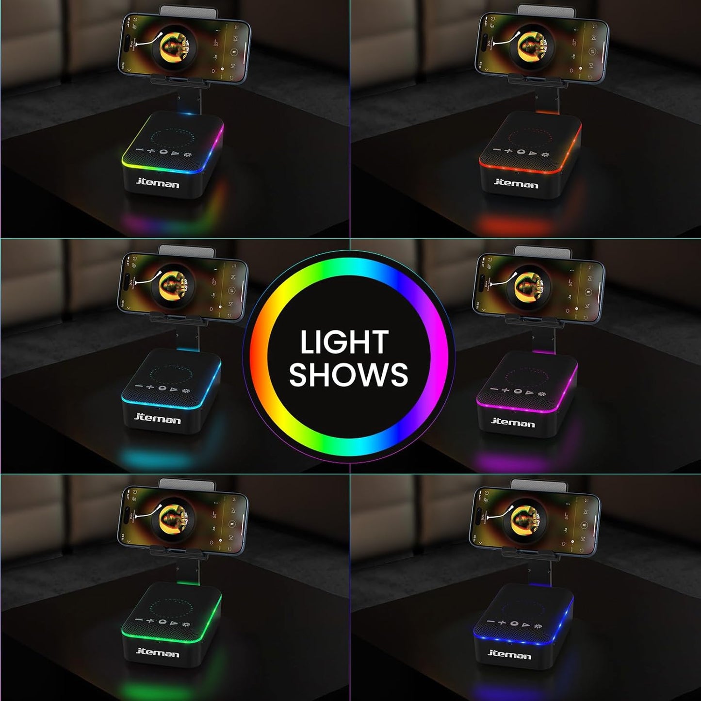 Gifts for Men Women,Cell Phone Stand with Bluetooth Speaker,Led Light,And Lanyard,Cool Tech Gadgets,Unique Birthday Gifts for Men Husband Mom Dad