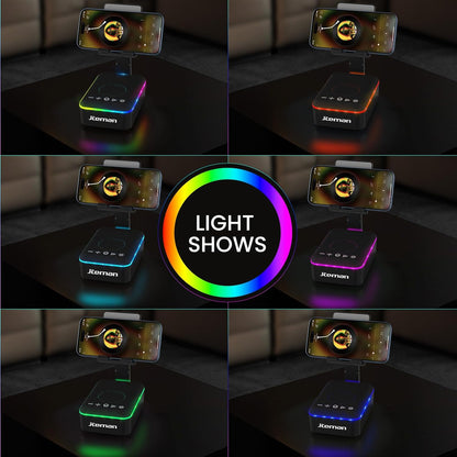 Gifts for Men Women,Cell Phone Stand with Bluetooth Speaker,Led Light,And Lanyard,Cool Tech Gadgets,Unique Birthday Gifts for Men Husband Mom Dad