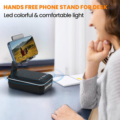 Gifts for Men Women,Cell Phone Stand with Bluetooth Speaker,Led Light,And Lanyard,Cool Tech Gadgets,Unique Birthday Gifts for Men Husband Mom Dad