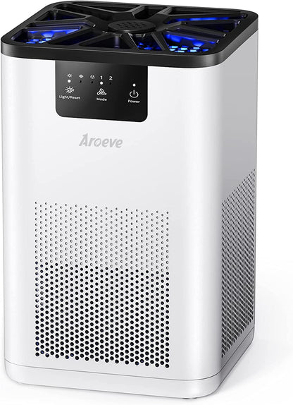Air Purifiers for Bedroom Air Purifier with Aromatherapy Function for Pet Smoke Pollen Dander Hair Smell 20Db Air Cleaner for Bedroom Office Living Room, MK06- White(Available for California)