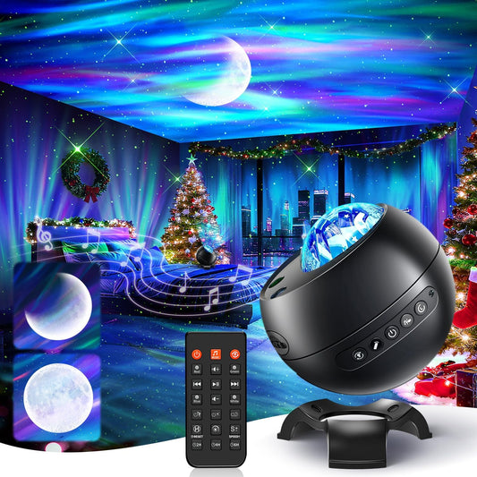 Galaxy Projector for Bedroom, 21Colors Northern Lights,15White Noise&Bluetooth Star Projector Galaxy Lights, Remote Ambient Lighting,Aurora Halloween Decor Christmas,Gifts for Kids,Adults