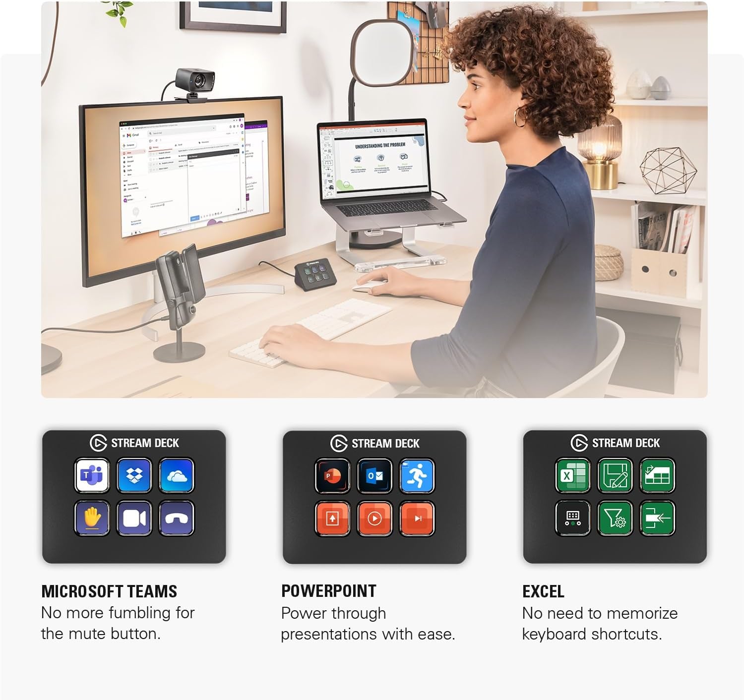 Stream Deck Mini – Control Zoom, Teams, Powerpoint, MS Office and More, Boost Productivity with Seamless Integration for Daily Apps, Set up Shortcuts Easily, Compatible with Mac and PC