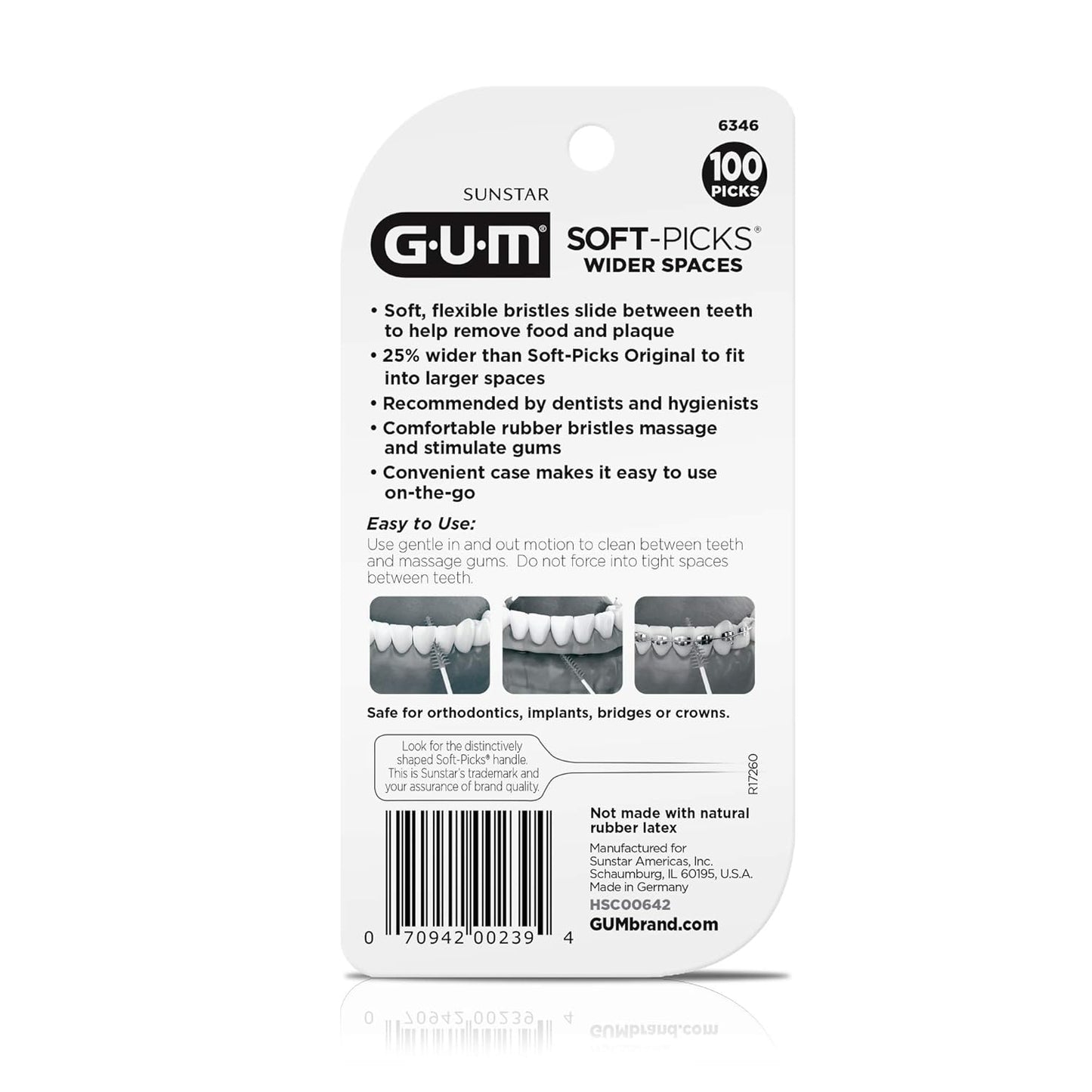 Soft-Picks Wide Space, Easy to Use Dental Picks for Teeth Cleaning and  Health, with Convenient Carry Case, Dentist Recommended Dental Picks, 100 Count (Pack of 3)