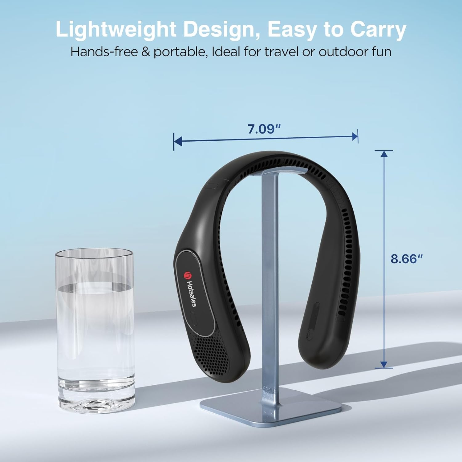 Neck Fan, Hands Free Bladeless Neck Fans Portable Rechargeable, 6000 Mah Battery Operated Wearable Personal Fan, Cooling Neck Fan, 3 Speeds, USB Fan Gifts for Men, Women, Travel, Outdoor