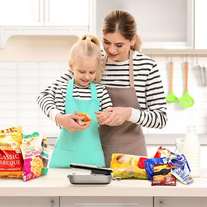 2 in 1 Mini Bag Sealer - Heat Seal & Cutter with Lanyard, Portable Handheld Chip Bag Sealer for Snacks, Candies & Food Storage (Batteries Included)