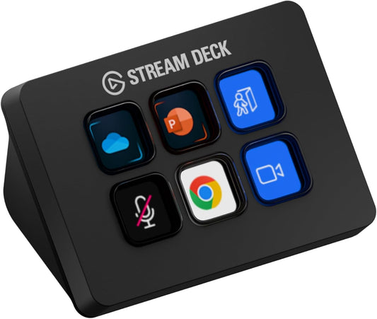 Stream Deck Mini – Control Zoom, Teams, Powerpoint, MS Office and More, Boost Productivity with Seamless Integration for Daily Apps, Set up Shortcuts Easily, Compatible with Mac and PC