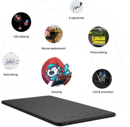 Inspiroy H640P Drawing Tablet, 6X4 Inch Digital Art with Battery-Free Stylus, 8192 Pen Pressure, 6 Hot Keys, Graphics Tablet for Drawing, Writing, Design, Teaching, Work with Mac, PC & Mobile