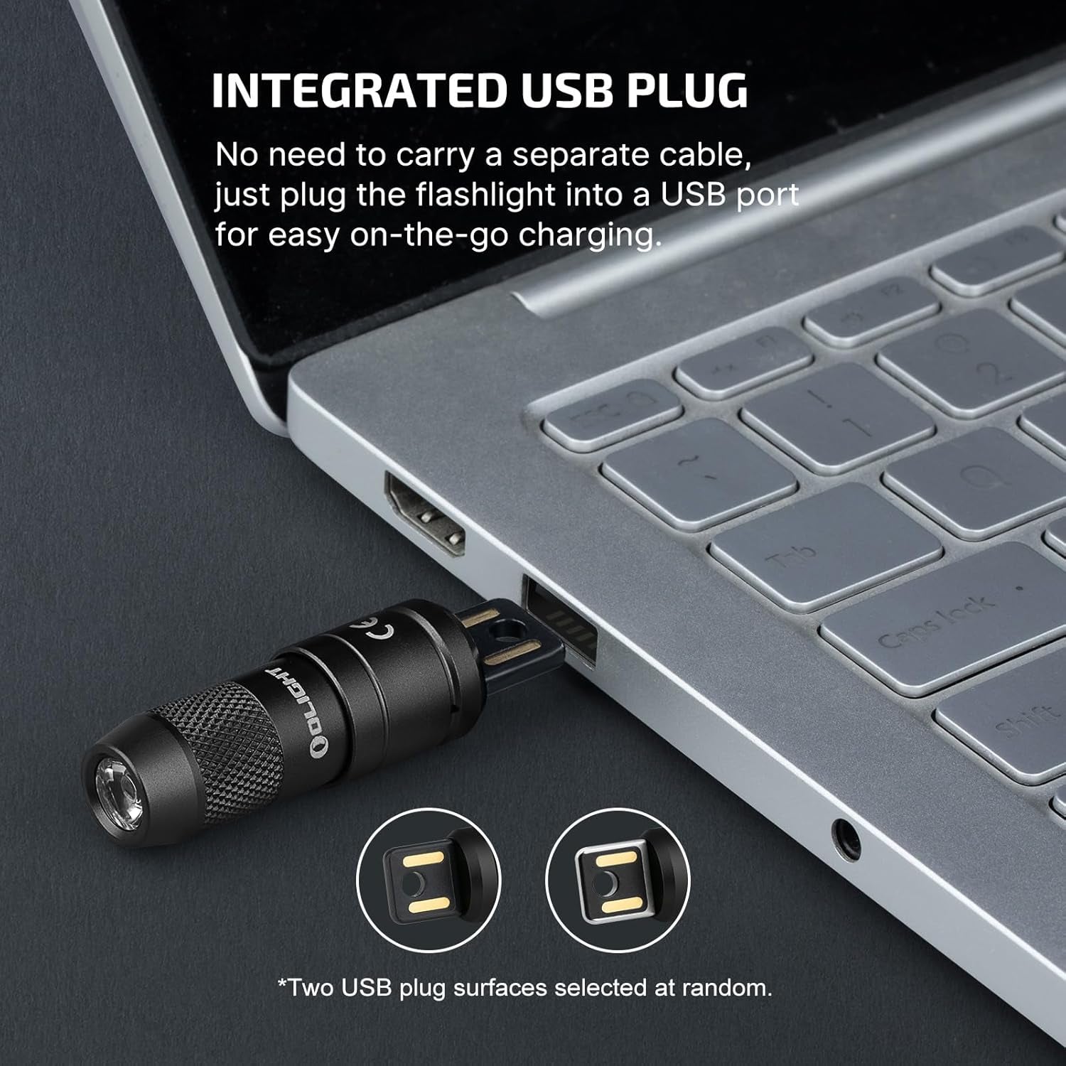 IMINI 2 EDC Rechargeable Keychain Flashlight, 50 Lumens Compact and Portable Mini LED Keyring Lights with Built-In Battery Ideal for Everyday Carry and Emergencies (Black)