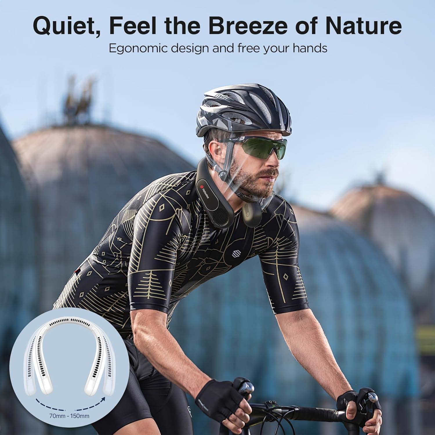 Neck Fan, Hands Free Bladeless Neck Fans Portable Rechargeable, 6000 Mah Battery Operated Wearable Personal Fan, Cooling Neck Fan, 3 Speeds, USB Fan Gifts for Men, Women, Travel, Outdoor