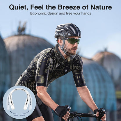 Neck Fan, Hands Free Bladeless Neck Fans Portable Rechargeable, 6000 Mah Battery Operated Wearable Personal Fan, Cooling Neck Fan, 3 Speeds, USB Fan Gifts for Men, Women, Travel, Outdoor