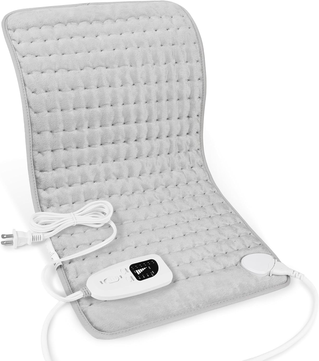 Heating Pad,Electric Heating Pads for Back,Neck,Abdomen,Moist Heating Pad for Shoulder,Knee,Arms,Legs,Dry/Moist Heat & Auto Shut Off,Birthday Gifts for Men and Women(Light Gray, 24''×12'')