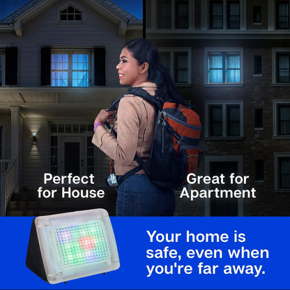 FTV-10 Charcoal Design Burglar Deterrent – Simulated TV Light with Frosted Lens – Energy-Efficient LED Dummy Home Security Technology – Prime Quality House & Valuables Protection Equipment
